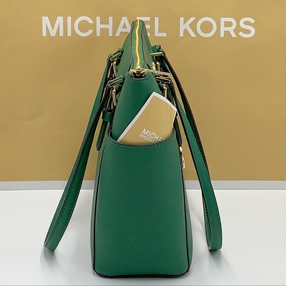 MICHAEL KORS Charlotte Large Leather Top-Zip Tote
Palmetto Green - Picture 7 of 16